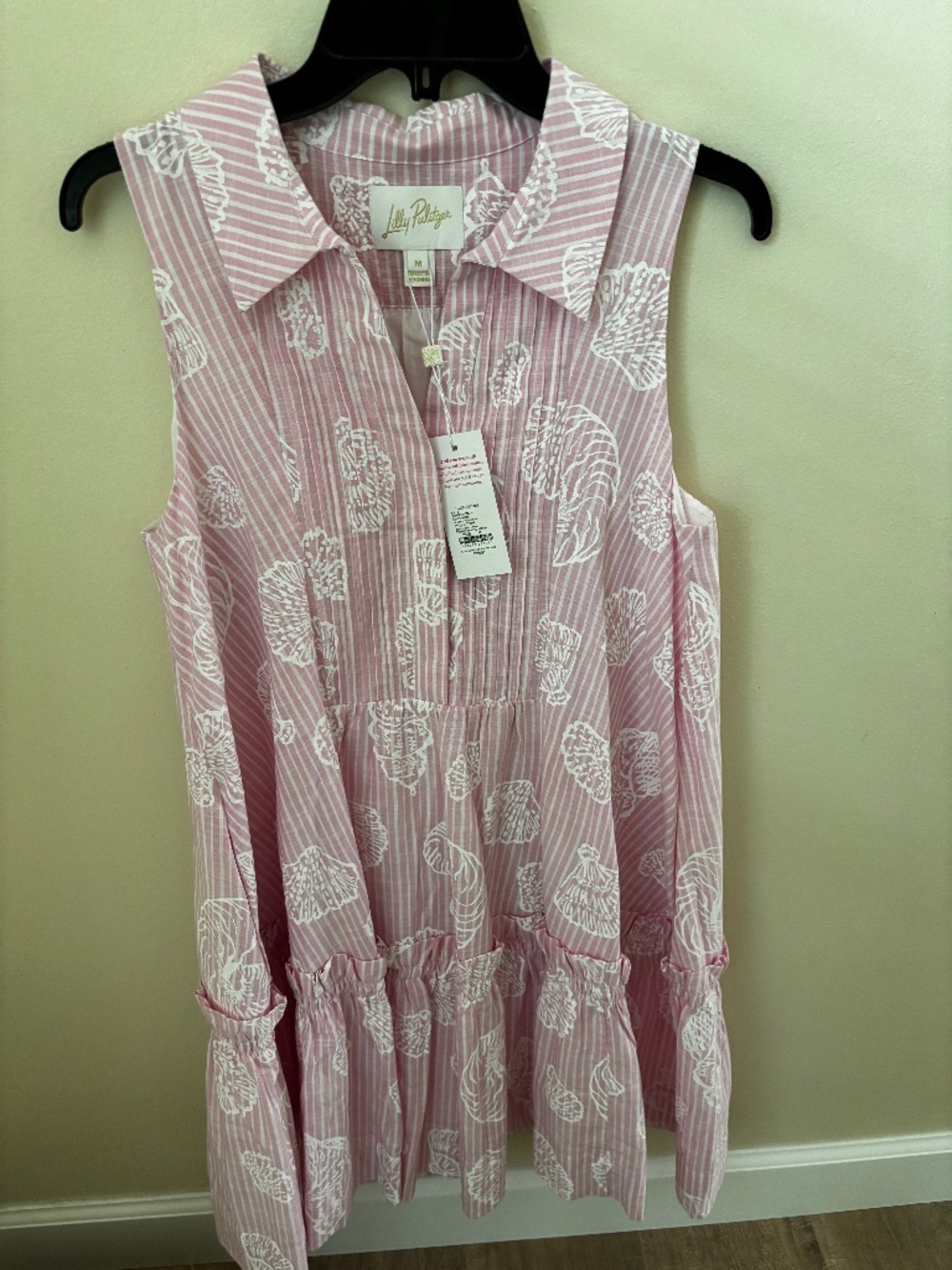 Lilly Pulitzer Caylinn Popover Shirtdress pink conch NWT medium